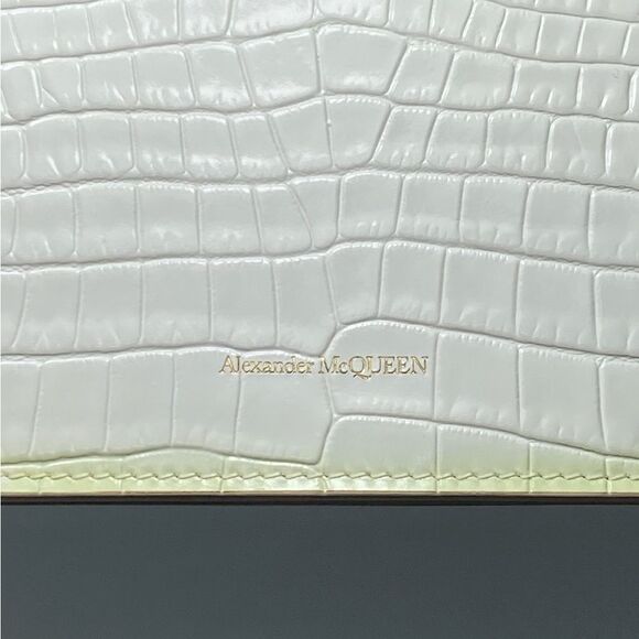 Alexander McQueen Small Skull Croc-Embossed Shoulder Bag - Picture 8 of 12